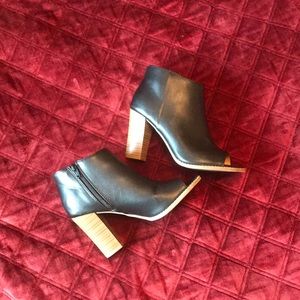 Open toe black booties
